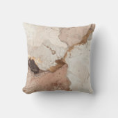 Beige and White Stone Marble Effect Kissen (Vorderseite)