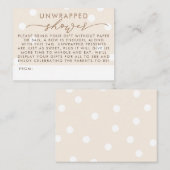 Beige and White Unwrapped Shower Begleitkarte (Vorne/Hinten)