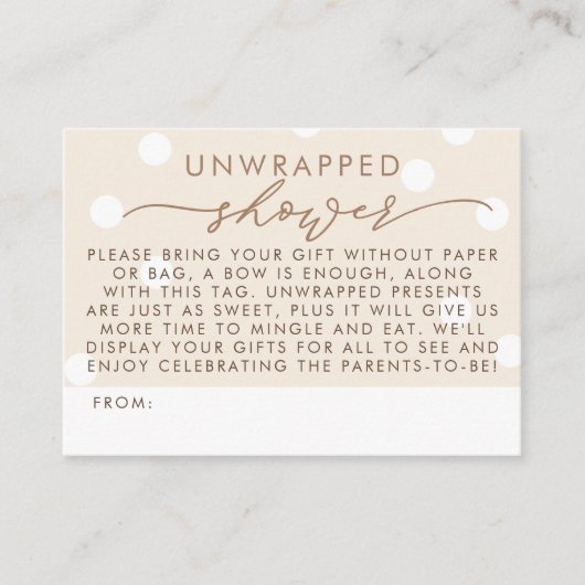 Beige and White Unwrapped Shower Begleitkarte (Vorderseite)