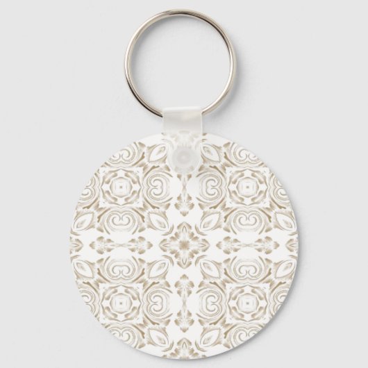 Beige antike Blumen Schlüsselanhänger (Vorderseite)