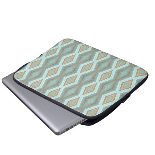 Beige Aqua Turquoise Minigolfplatz Art Laptopschutzhülle (Vorne Knopf)