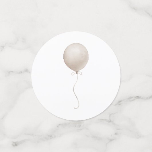 Beige Aquarell Bow & Balloon Konfetti (Klein Vorderseite)
