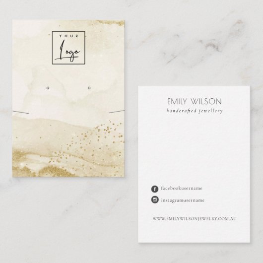 Beige Aquarelle-Kette mit Logo-Display Visitenkarte (Vorne/Hinten)