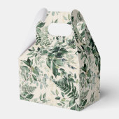 Beige Aquarellgarten verlassend Hochzeit Geschenkschachtel (Rückseite)