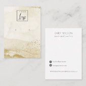 Beige Aquarellgoldfarben-Logo-Anzeige Visitenkarte (Vorne/Hinten)