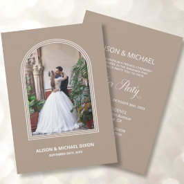 Beige Arch Custom Foto Hochzeitsempfang Einladung