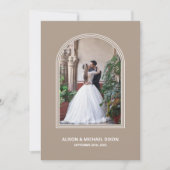 Beige Arch Custom Foto Hochzeitsempfang Einladung (Vorderseite)