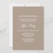 Beige Arch Custom Foto Hochzeitsempfang Einladung (Rückseite)