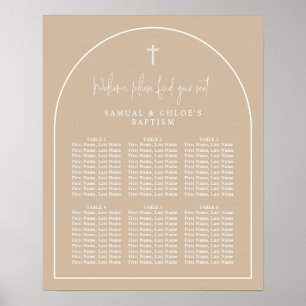 Beige Arch Minimal Gemeinsame Weihnachtssitzkarte Poster