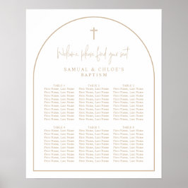 Beige Arch Minimal Gemeinsame Weihnachtssitzkarte Poster