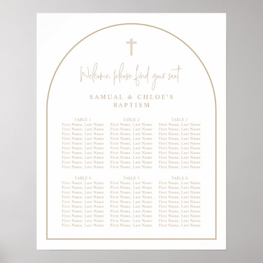 Beige Arch Minimal Gemeinsame Weihnachtssitzkarte Poster (Vorne)