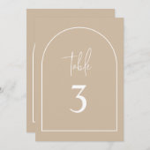 Beige Arch Minimum Baptism Table Number Einladung (Vorne/Hinten)