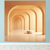 Beige Archway Hall Leinwanddruck (Insitu (Holzboden))
