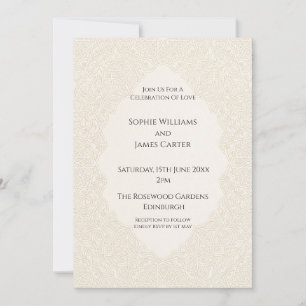 Beige Art Deco Hochzeit Einladung
