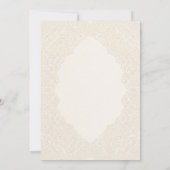 Beige Art Deco Hochzeit Einladung (Rückseite)