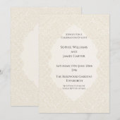 Beige Art Deco Hochzeit Einladung (Vorne/Hinten)