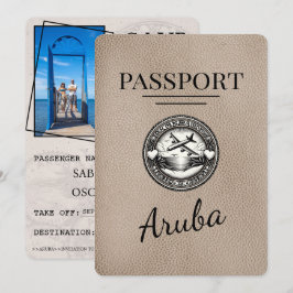 Beige Aruba Passport Save the Date