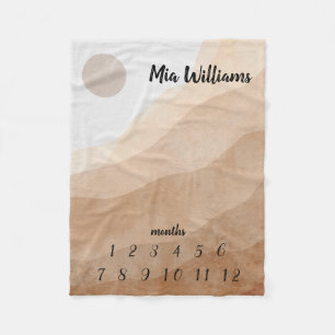 Beige Ästhetik Baby Monthly Meilenstein Fleecedecke