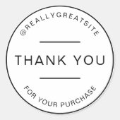 Beige Ästhetik Minimalistisch Danke White Runder Aufkleber (Vorderseite)