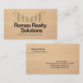 Beige Ästhetik Schwarz Minimalistisch Real Anwesen Visitenkarte (Vorne/Hinten)