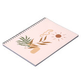 Beige Ästhetische Abstrakte Blume Botanische Kunst Notizblock (Linke Seite)