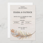 Beige ästhetische Hochzeitseinladung Einladung (Vorne/Hinten)