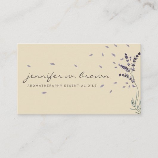 Beige ätherische Öle Parfüm Botanischer Florist Visitenkarte (Vorderseite)