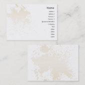 Beige auf dem weißen Spritzer - Chubby Visitenkarte (Vorne/Hinten)