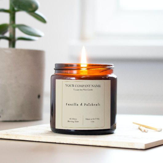 Beige Aufkleber für das Etikett der Kerze