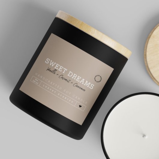 Beige | Aufkleber für das Etikett von schwarzen Ke