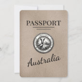 Beige Australia Passport Save the Date (Vorderseite)