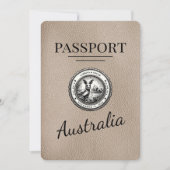 Beige Australien Reisepass Save The Date (Vorderseite)