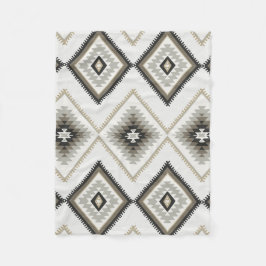 Beige Azteke Fleecedecke