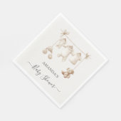 Beige Baby Clothes And Toys Baby Shower Serviette (Ecke)