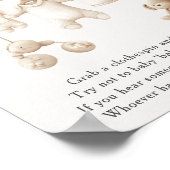 Beige Baby Clothes And Toys Don't Say Baby Sign Poster (Ecke)