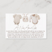 Beige Baby Kleidung Babydusche Beilage Beilage Bei Visitenkarte (Vorderseite)