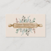 Beige Bäckerei Kochen Rollend Button Konditorei Ko Visitenkarte (Vorderseite)