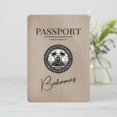 Beige Bahamas Passport Save the Date (Stehend Vorderseite)
