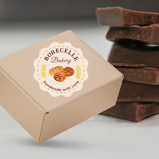 Beige Bakery Business Sticker