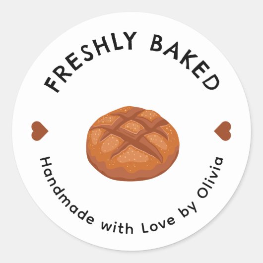 Beige Bakery Business Sticker (Vorderseite)