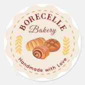 Beige Bakery Business Sticker (Vorderseite)