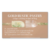 Beige Bakery Pastry Chef Baking Utensils Magnetische Visitenkarte (Vorderseite)