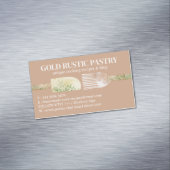 Beige Bakery Pastry Chef Baking Utensils Magnetische Visitenkarte (Beispiel)