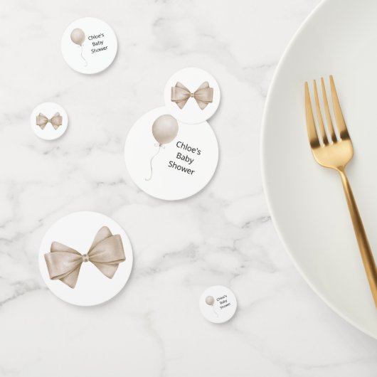 Beige Balloon Babydusche Konfetti (Gruppe)