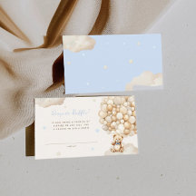 Beige Balloon Bear Diaper Raffle Baby Dusche