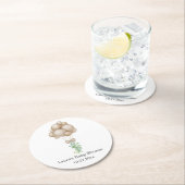 Beige Balloons Babydusche Runder Pappuntersetzer (Vor Ort)