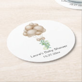 Beige Balloons Babydusche Runder Pappuntersetzer (Angewinkelt)