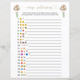 Beige Balloons Emoji Pictionary Baby Showspiel
