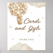 Beige Balloons Teddy Bear Cards Geschenke Poster (Vorne)