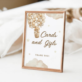 Beige Balloons Teddy Bear Cards Geschenke Poster